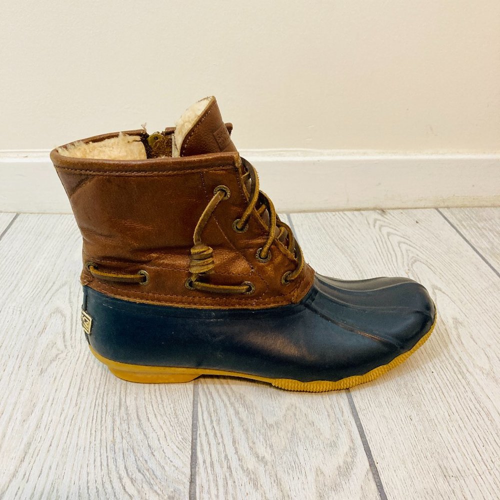 Sperry x J. Crew Shearling-Lined Leather Duck Boot